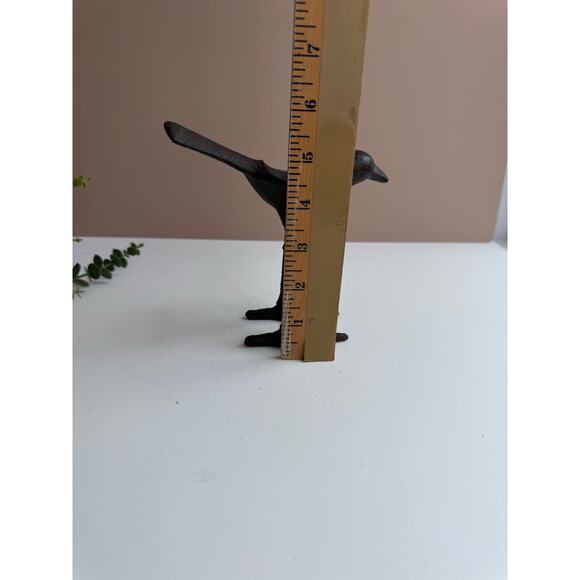 Cast Iron Bird Candle Holder | Tall Long Legs | Whimsical Cottagecore Farmhouse - Picture 5 of 6